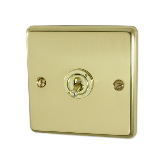 Contour Polished Brass 1 Gang Toggle Switch