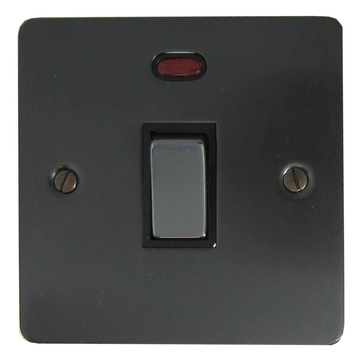 Flat Black Bronze 20A Dp Switch + Neon