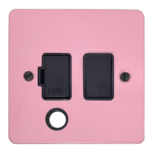 Flat Gloss Pink Switched Fuse Spur with Flex Outlet (Black Switch)