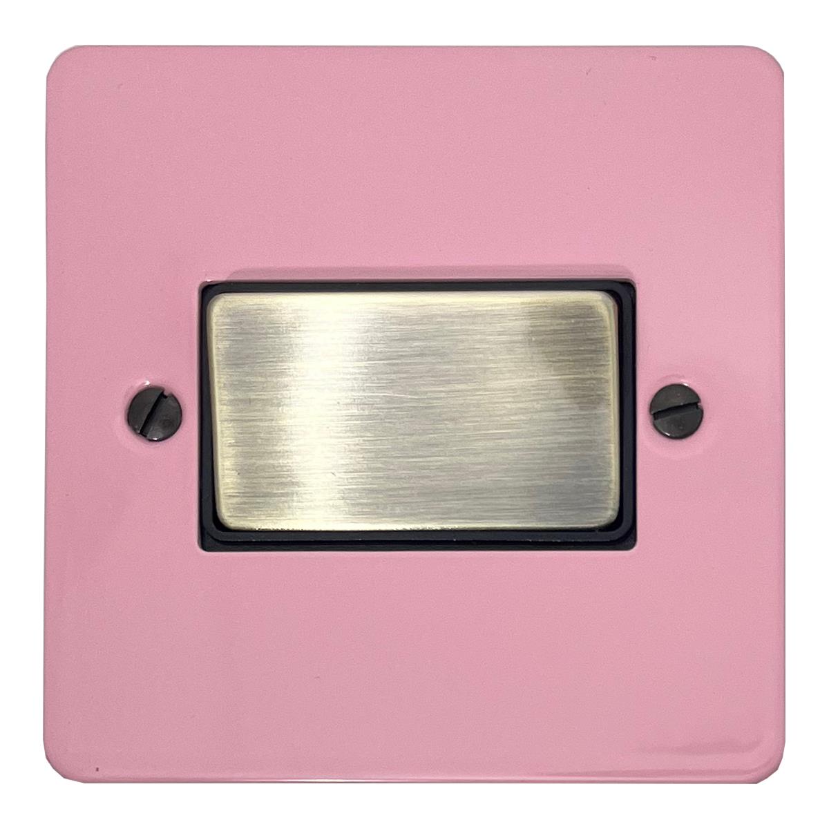 Flat Gloss Pink Fan Isolator (Antique Brass Switch/Black Insert)