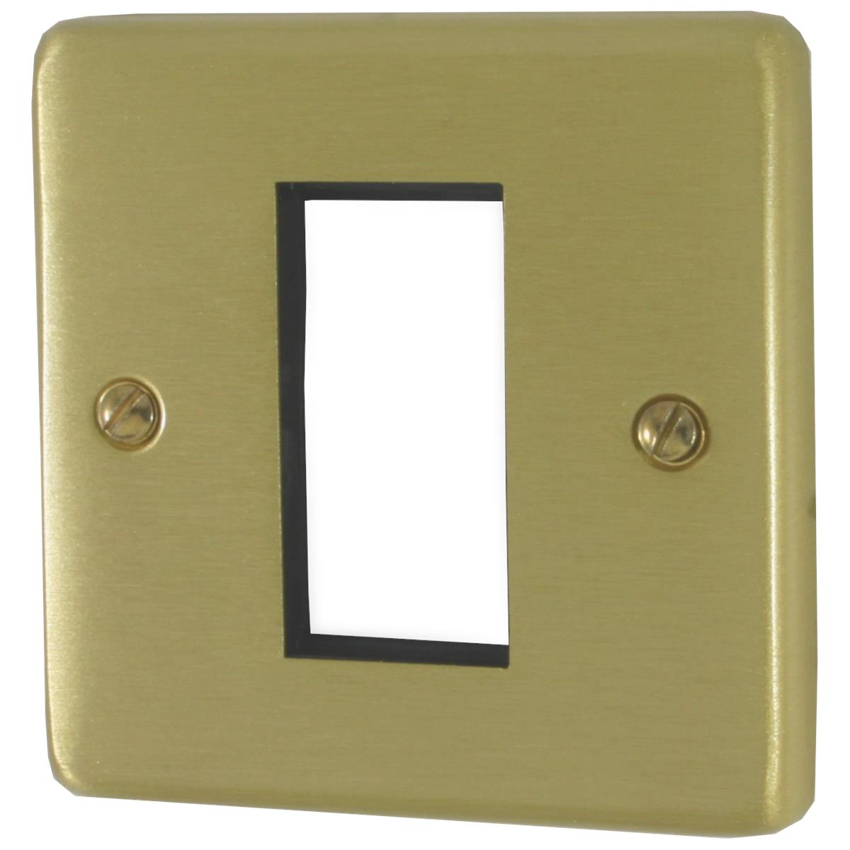 Contour Satin Brass 1 Gang 1 Mod Plate & Frame