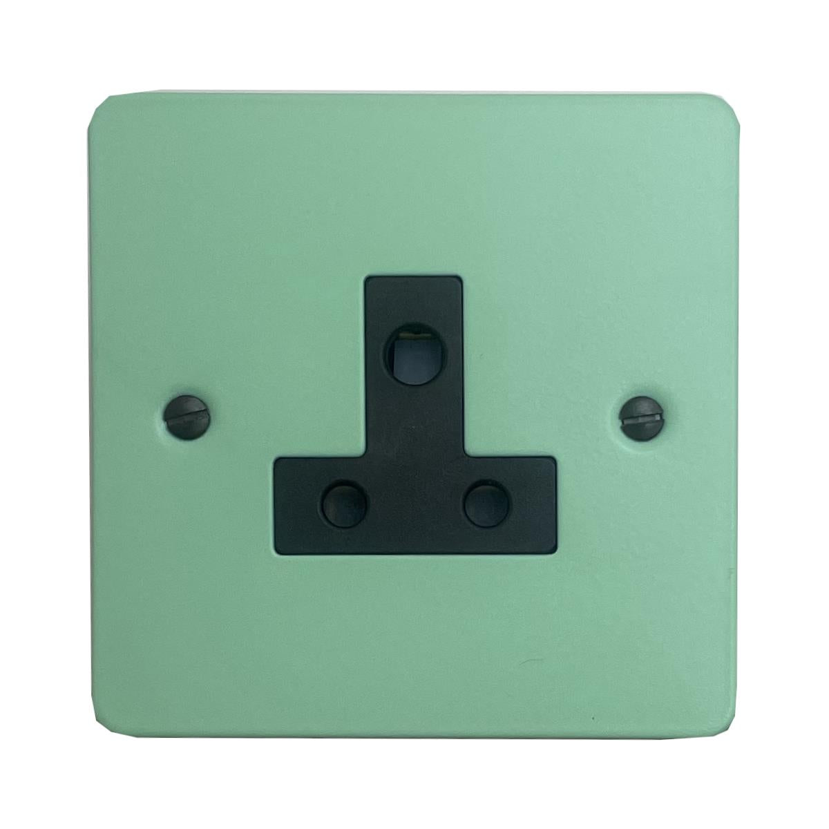 Flat Peppermint Green 5 Amp Socket (Black Insert)