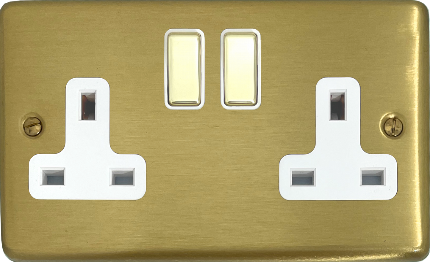 Contour  Satin Brass  2 Gang Socket