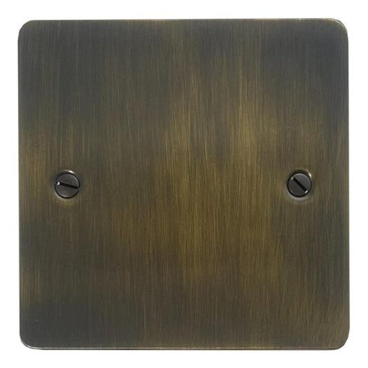 Flat Antique Brass 1 Gang Blank