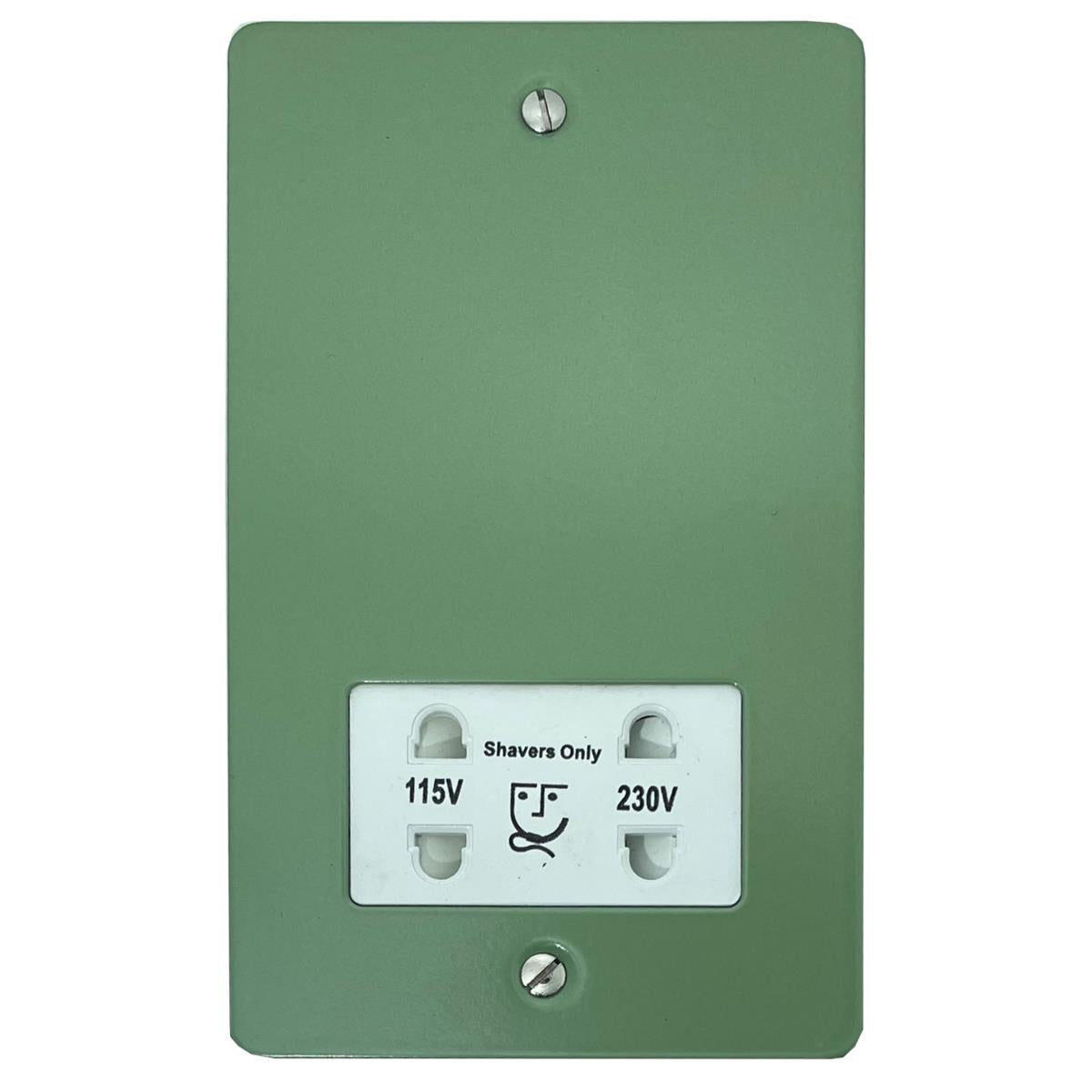 Flat Sage Green Shaver Socket (White Insert)