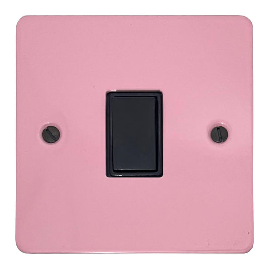 Flat Gloss Pink 1 Gang Switch (Black Switch)