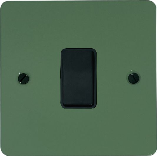 Flat Sage Green 1 Gang Switch (Black Switch)