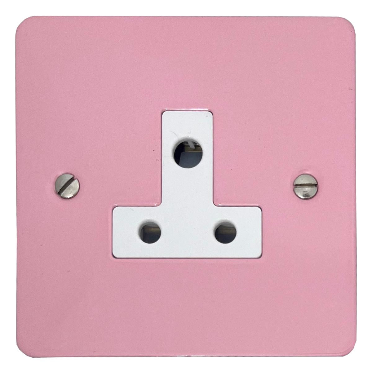 Flat Gloss Pink 5 Amp Socket (White Insert)