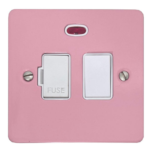 Flat Gloss Pink Switched Fuse Spur with Neon (White Switch)