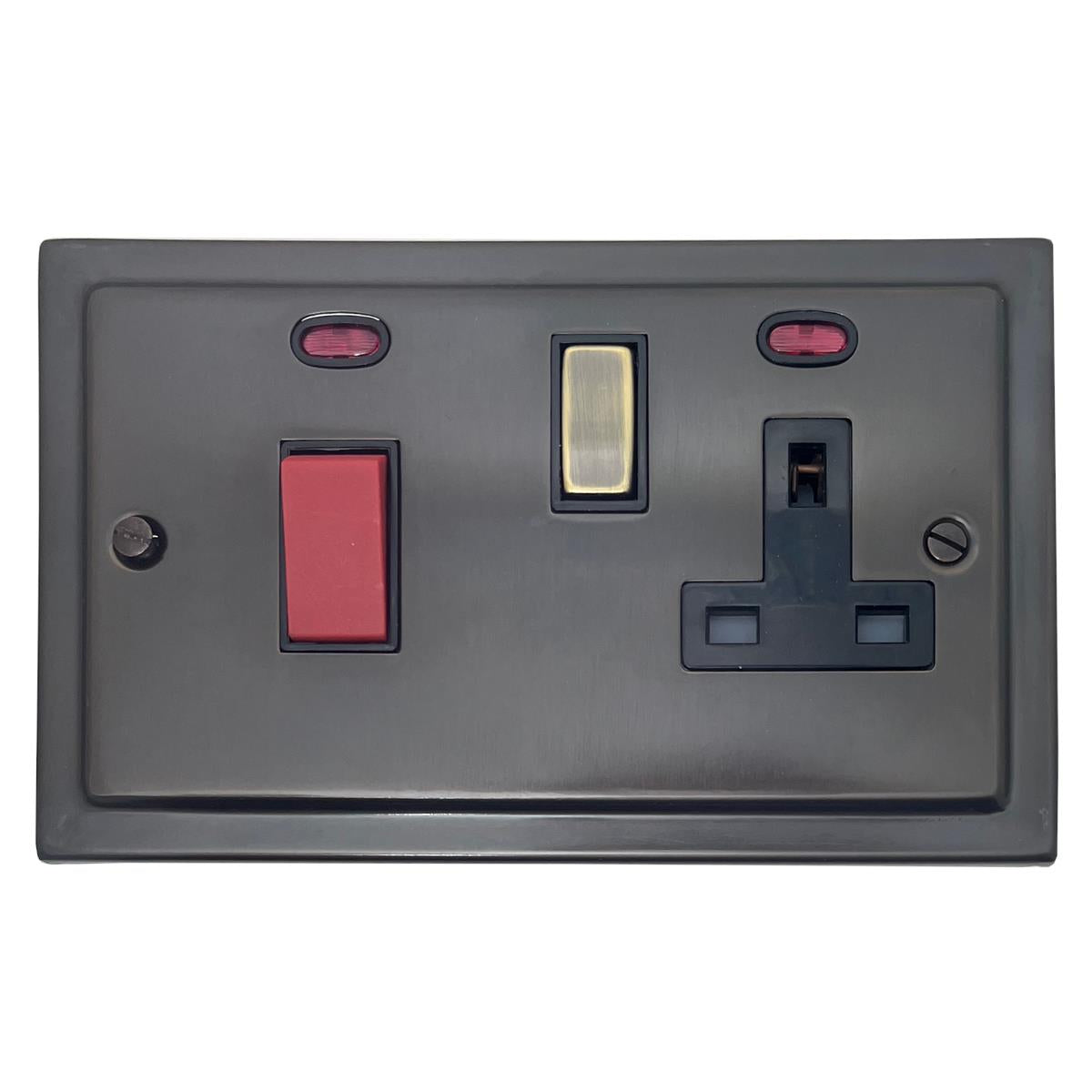 Trimline Black Bronze Cooker Switch with Socket