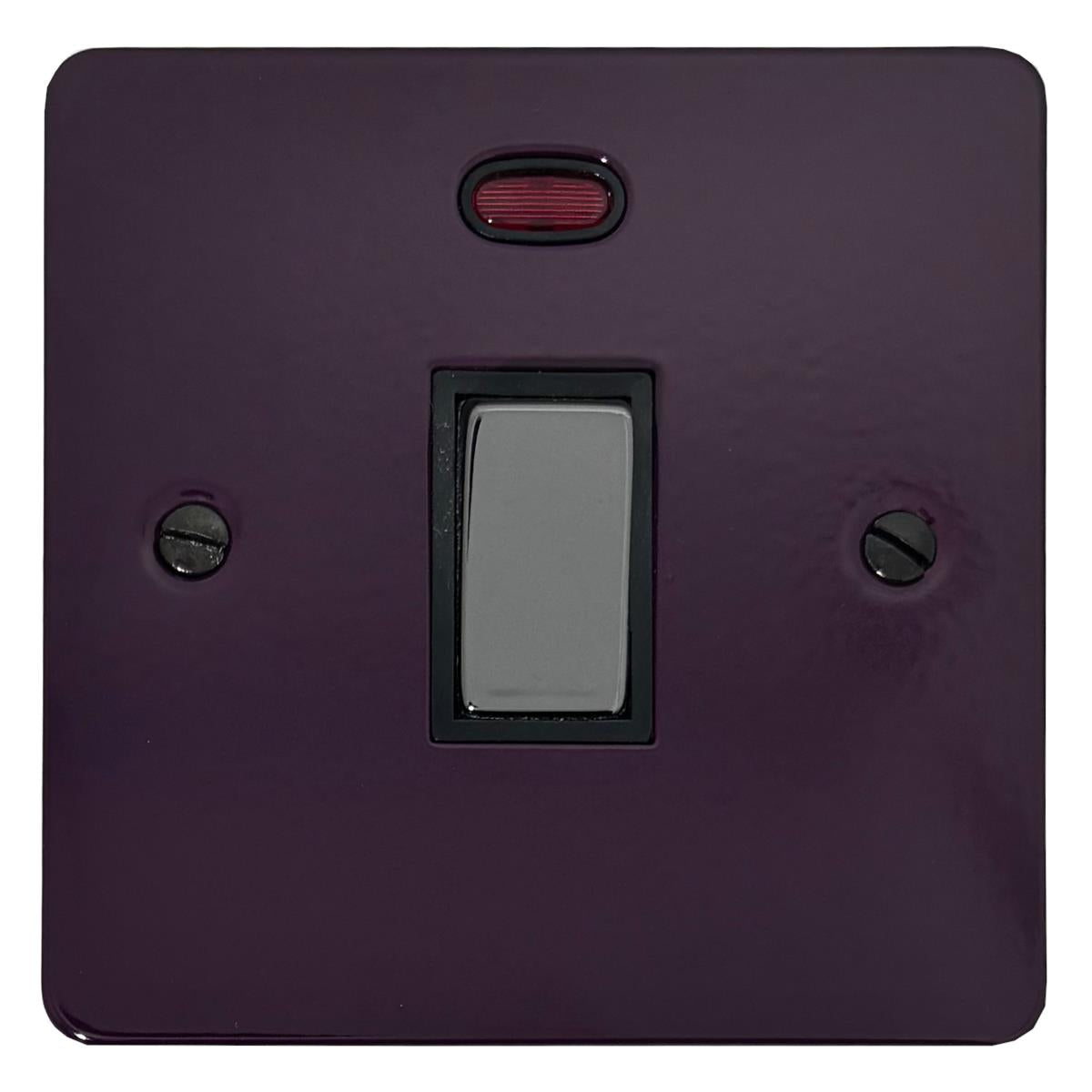 Flat Purple 20 Amp DP Switch (Black Nickel Switches/Black Inserts)