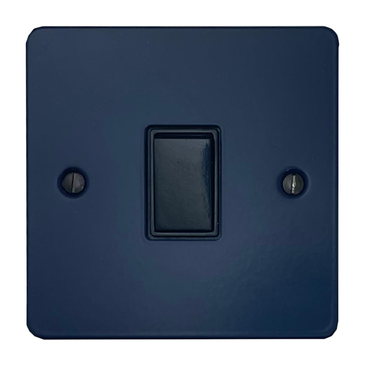 Flat Blue 1 Gang Switch (Black Switch)