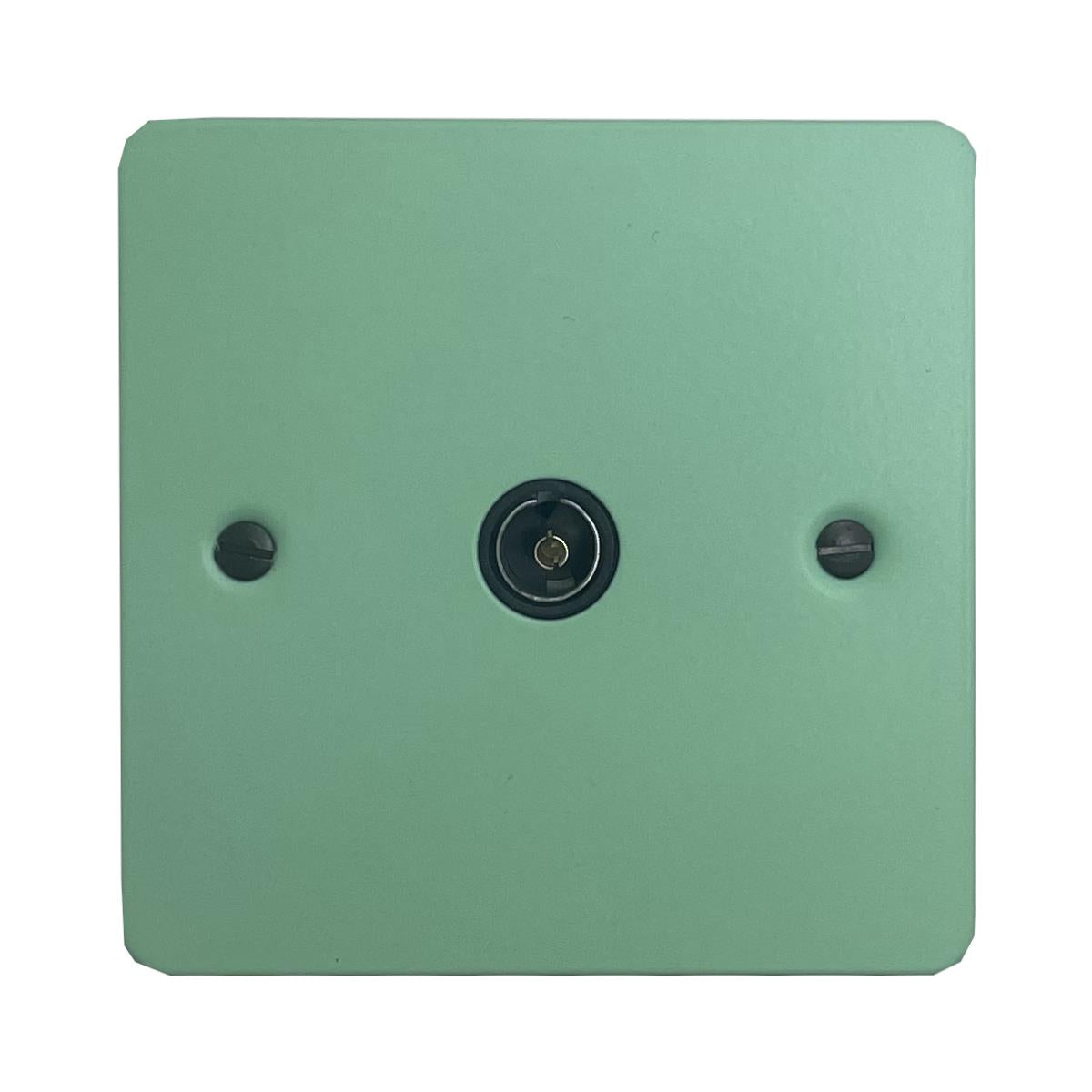 Flat Peppermint Green 1 Gang Coax Point (Black Insert)