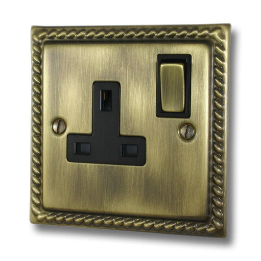 Monarch Antique Brass 1 Gang Socket (Brass Switch)