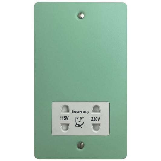 Flat Peppermint Green Shaver Socket (White Insert)