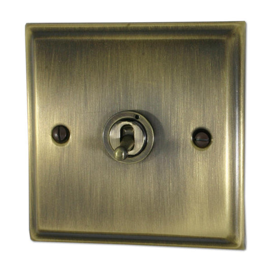 Deco Antique Brass 1 Gang Toggle Switch