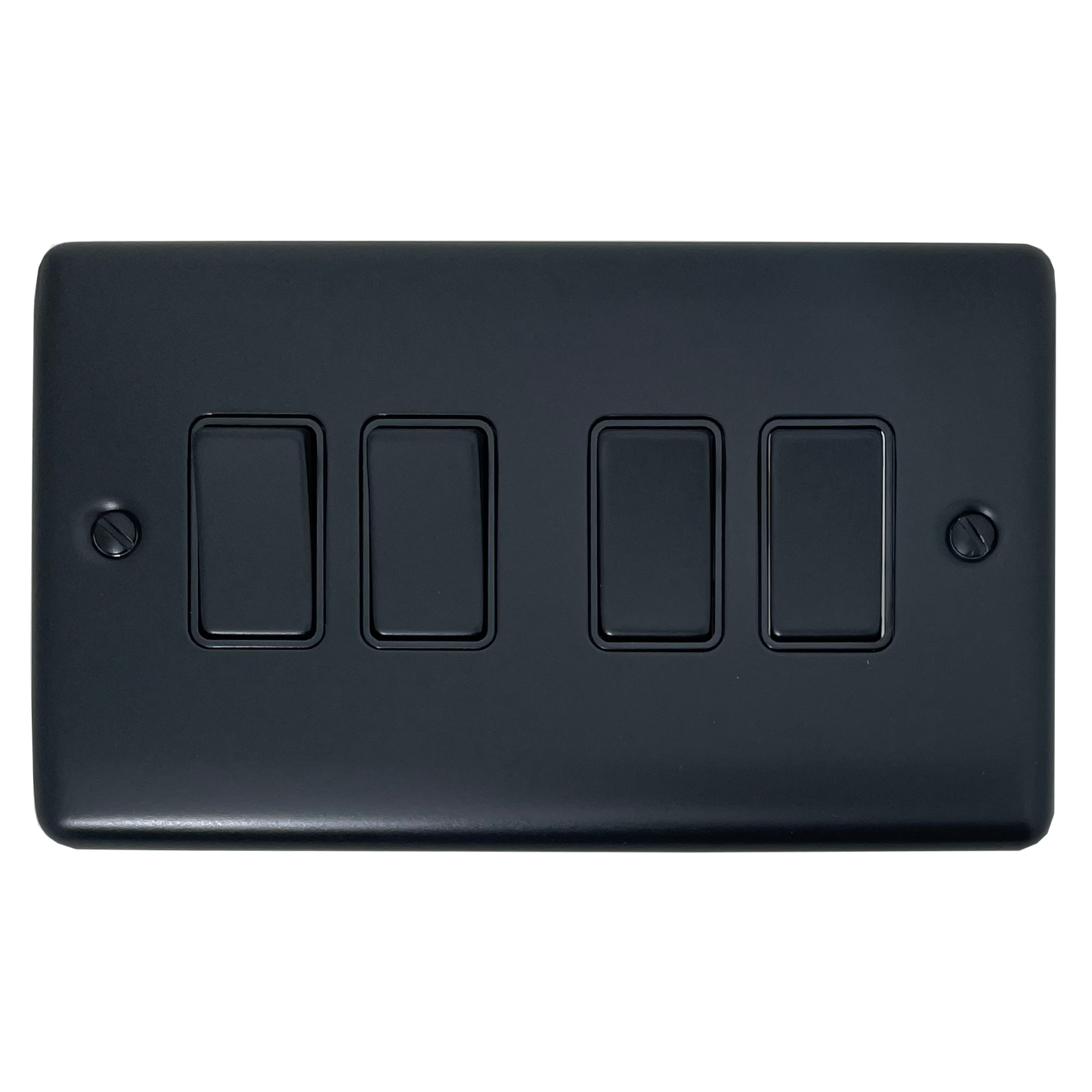 Basics Matt Black 4 Gang Light Switch