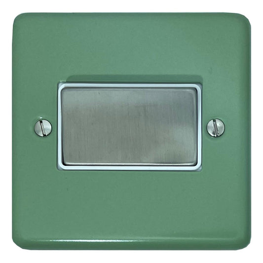 Classic Sage Green Fan Isolator (Satin Chrome Switch/White Insert)