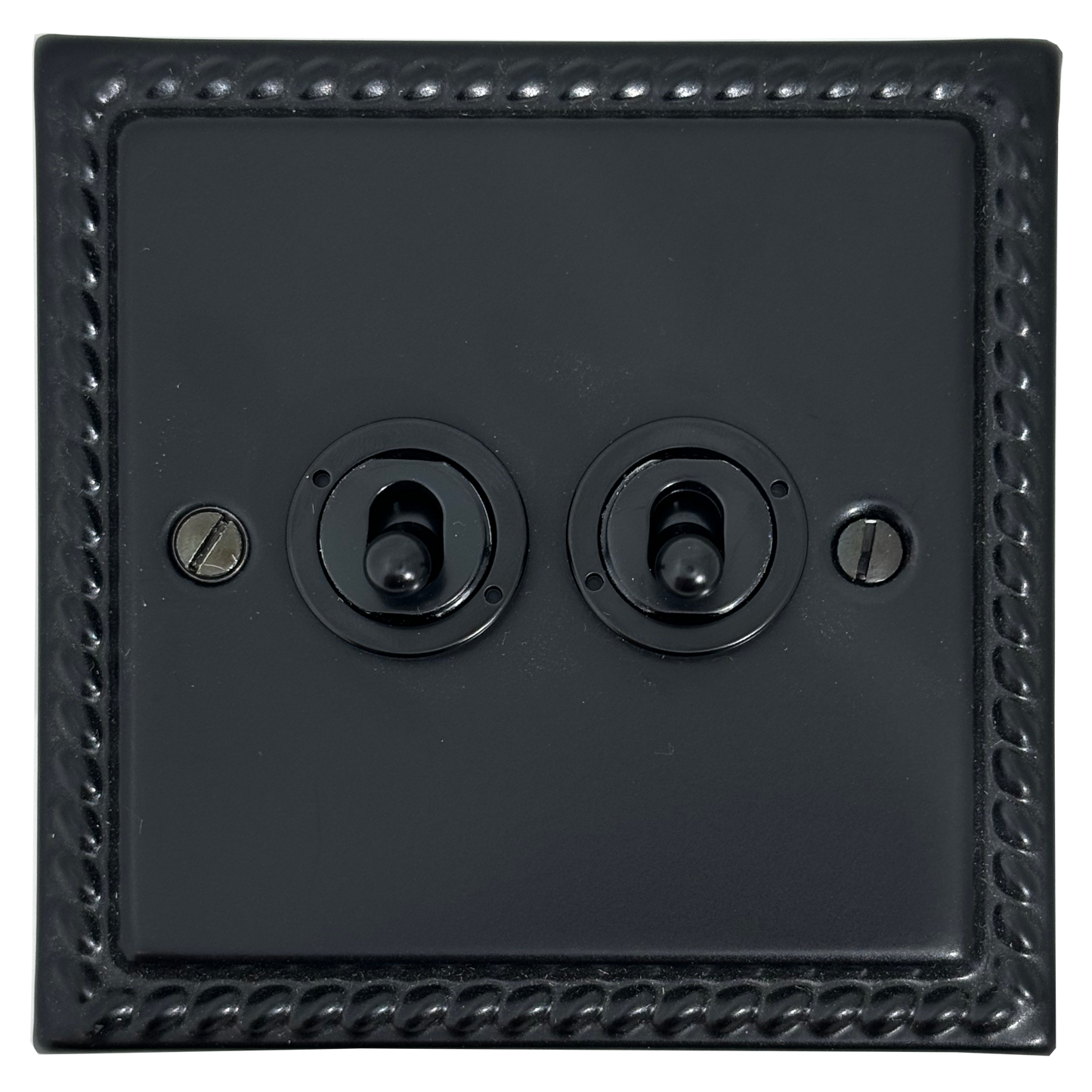 Monarch Flat Black 2 Gang Toggle Switch (Flat Black Toggle)