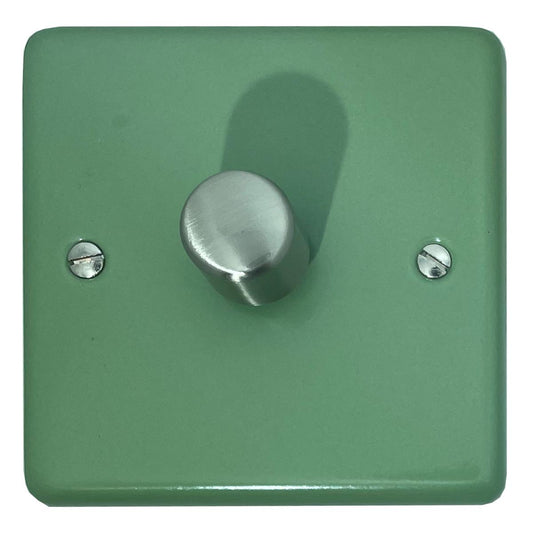 Classic Sage Green 1 Gang LED Dimmer (Satin Chrome Cap)