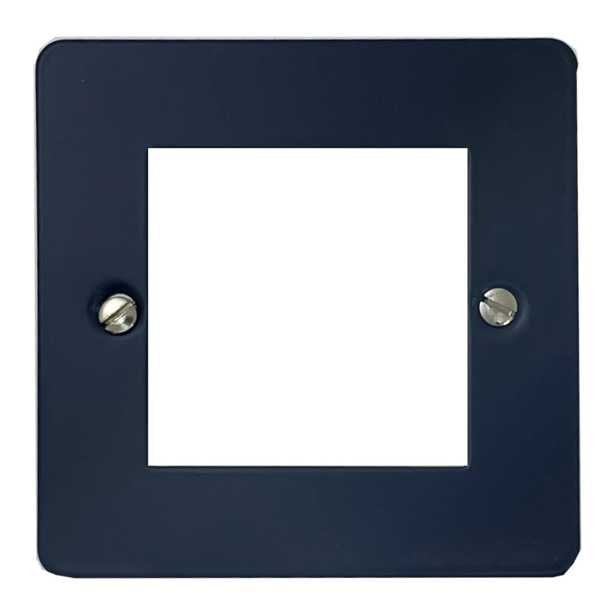 Flat Blue 1 Gang 2 Module Plate