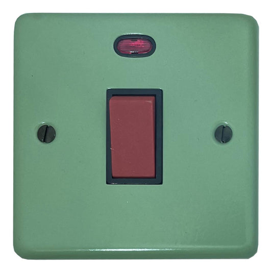 Classic Sage Green 45 Amp DP Switch with Neon (Black Switch)