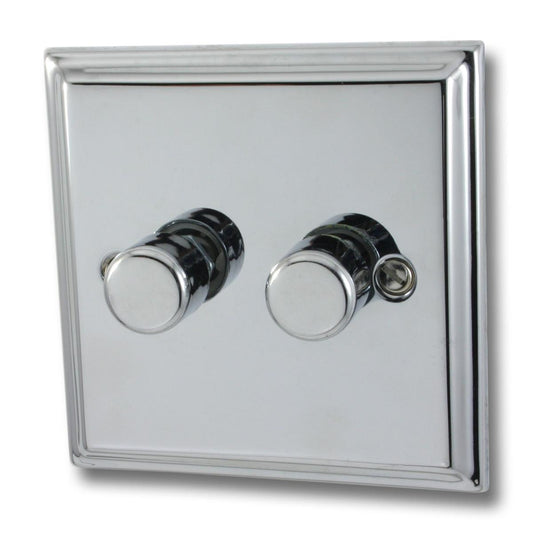 Deco Polished Chrome 2 Gang LED Dimmer