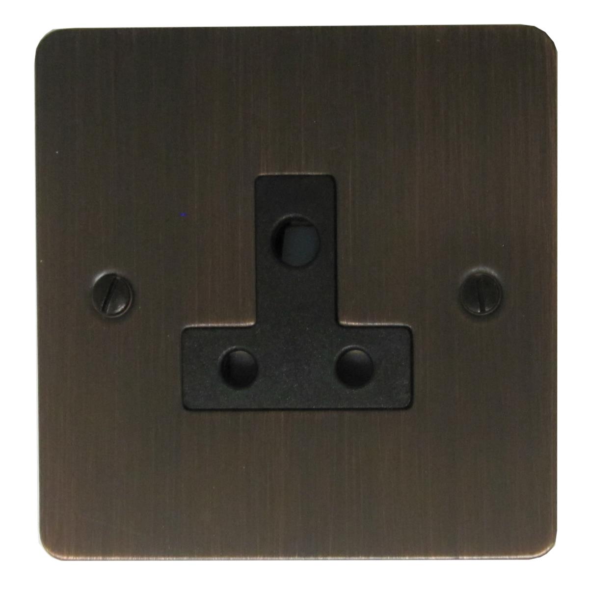 Flat Antique Copper 5 Amp Socket