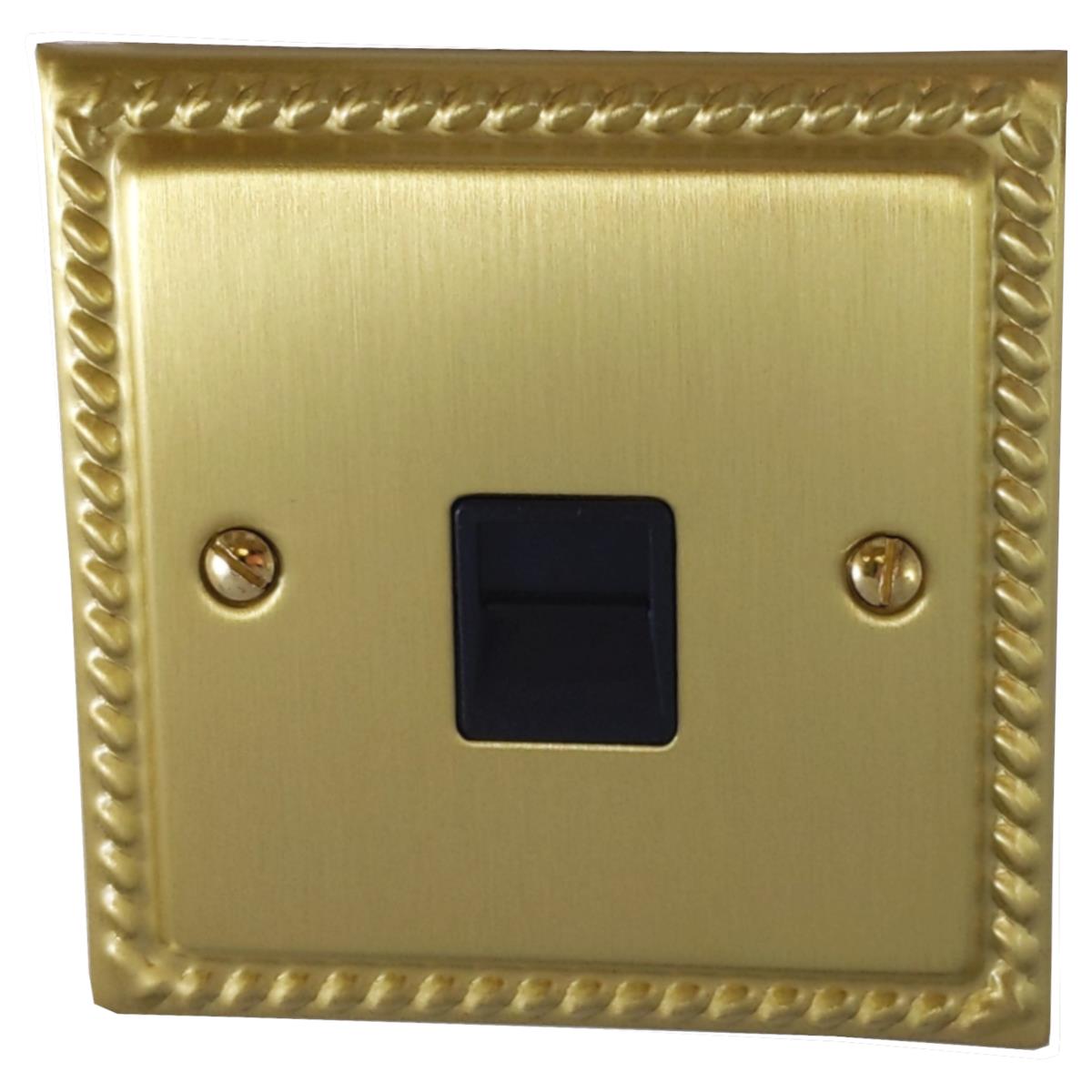 Monarch Satin Brass Telephone Primary Socket (Black Insert)