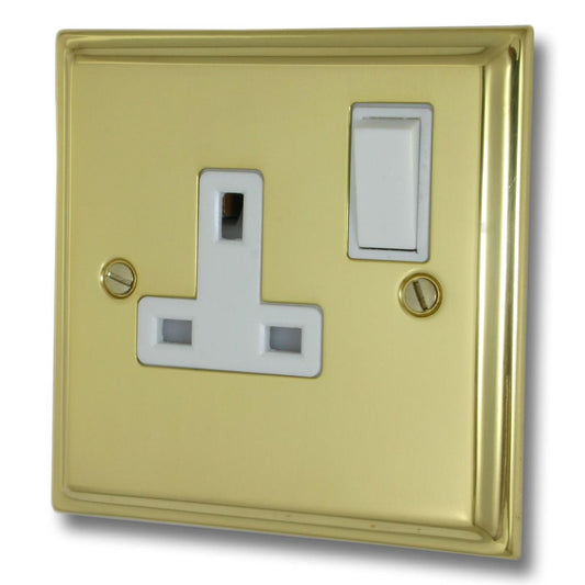 Deco Polished Brass 1 Gang Socket