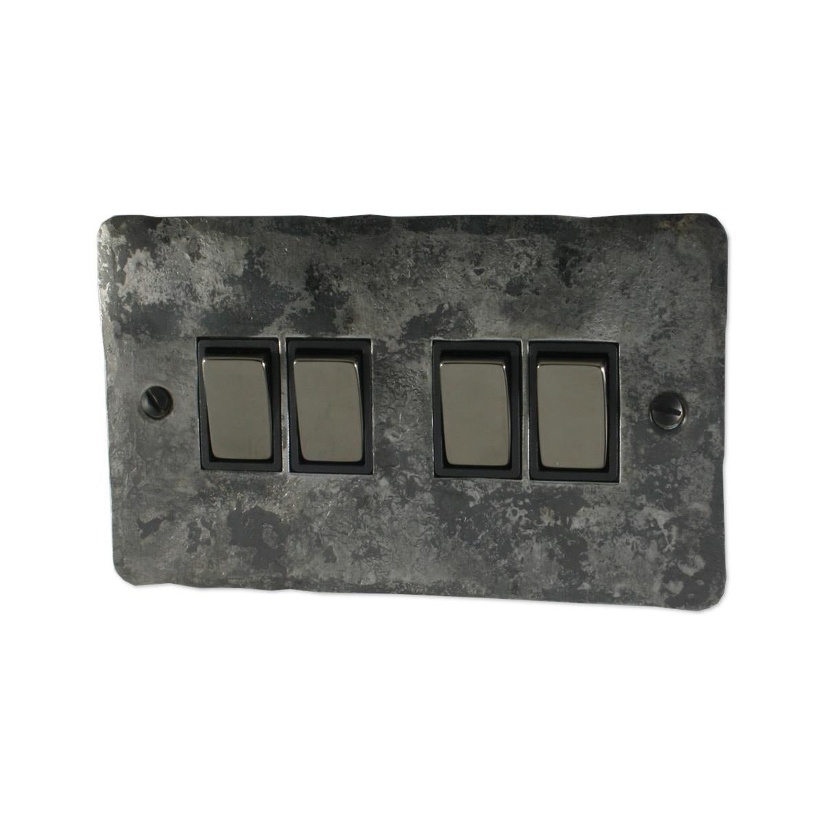 Flat Rustic 4 Gang 2 Way Switch