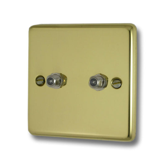 Contour Polished Brass 2 Gang Satellite Point