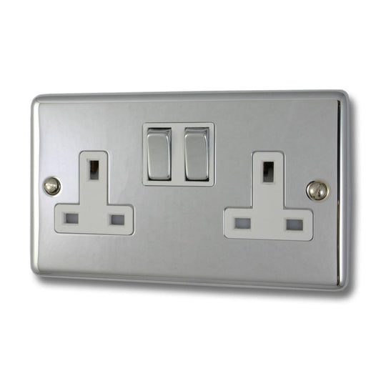 Contour  Polished Chrome  2 Gang Socket