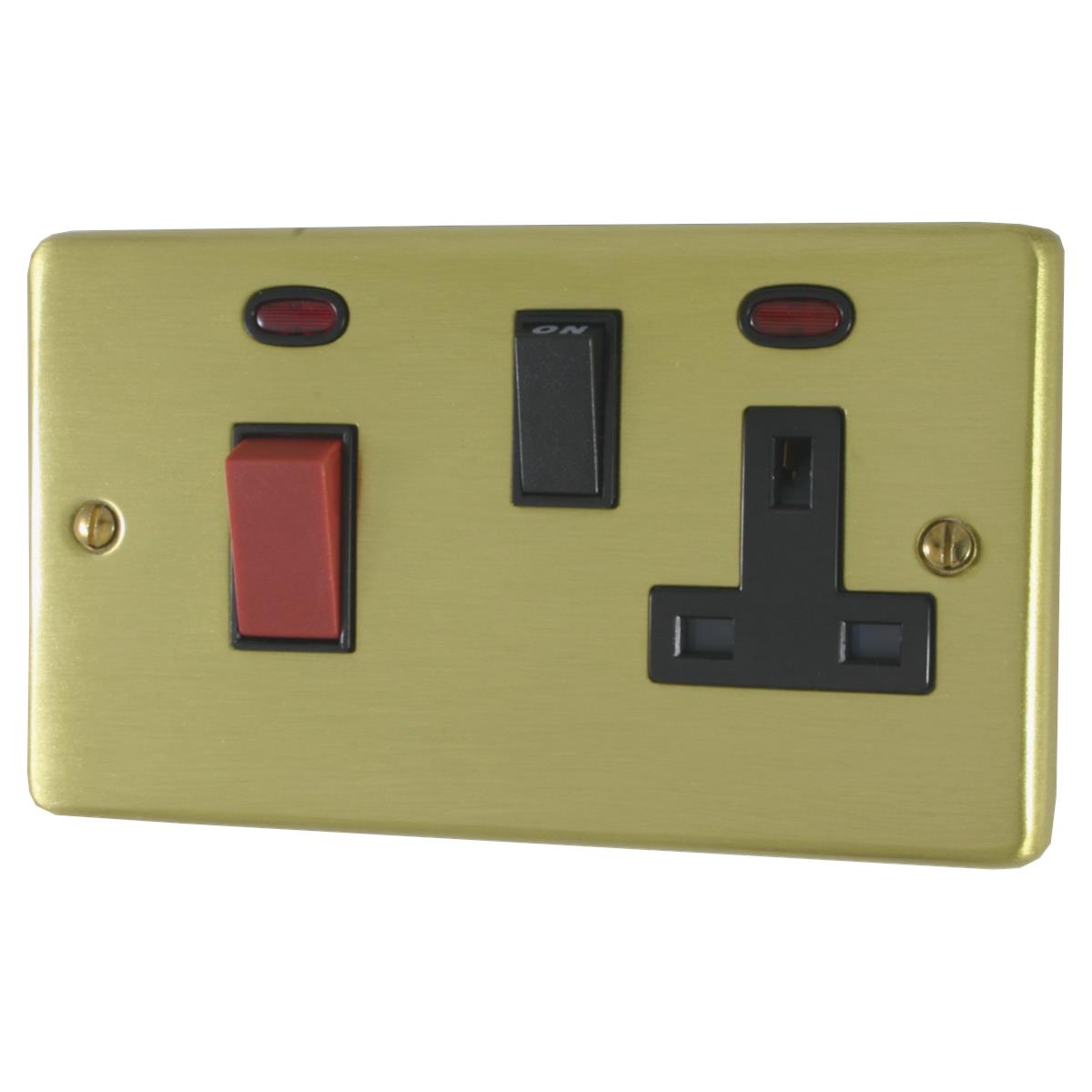 Contour Satin Brass 45 Amp Switch & Socket