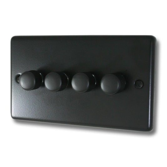 Contour Flat Black 4 Gang LED Dimmer