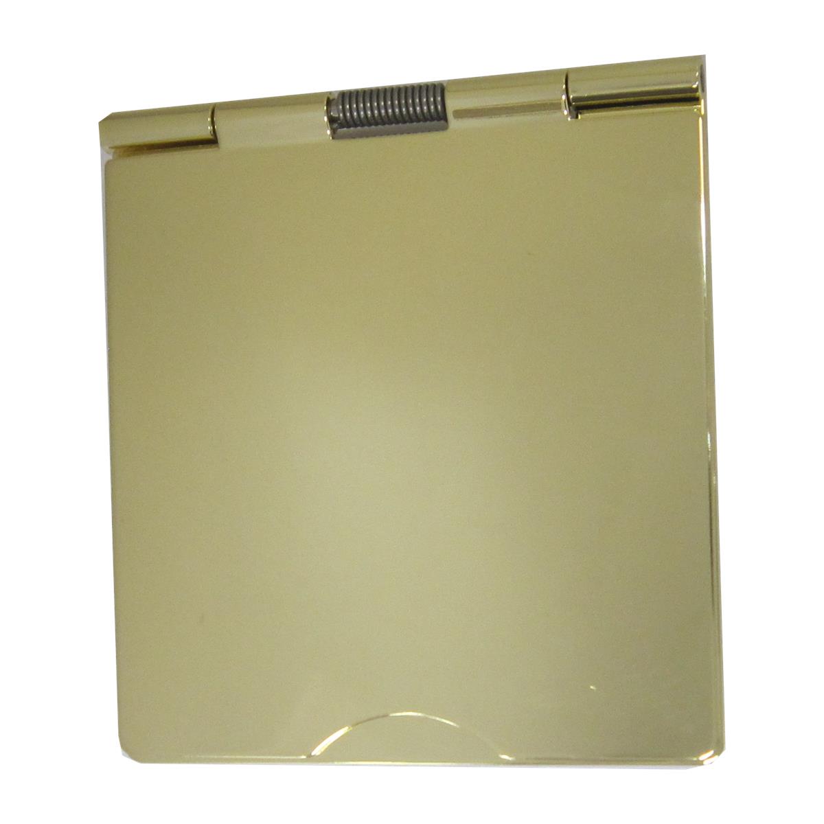 1 Gang 2 Module Polished Brass Euro Floor Socket