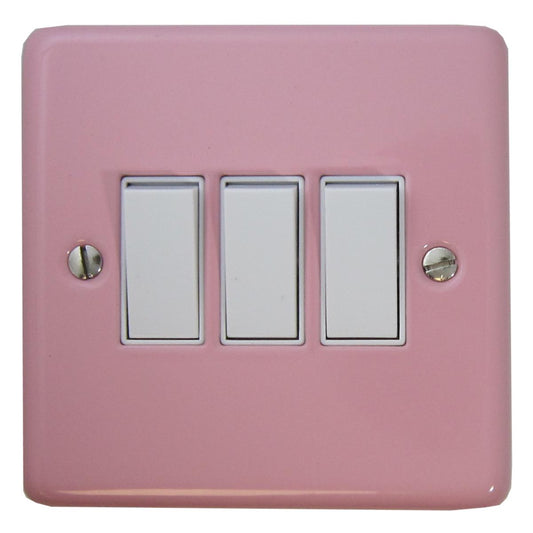 Contour Pink 3 Gang Switch