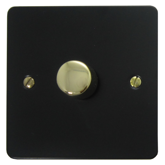 Flat Black 1 Gang LED Dimmer (Brass Cap)