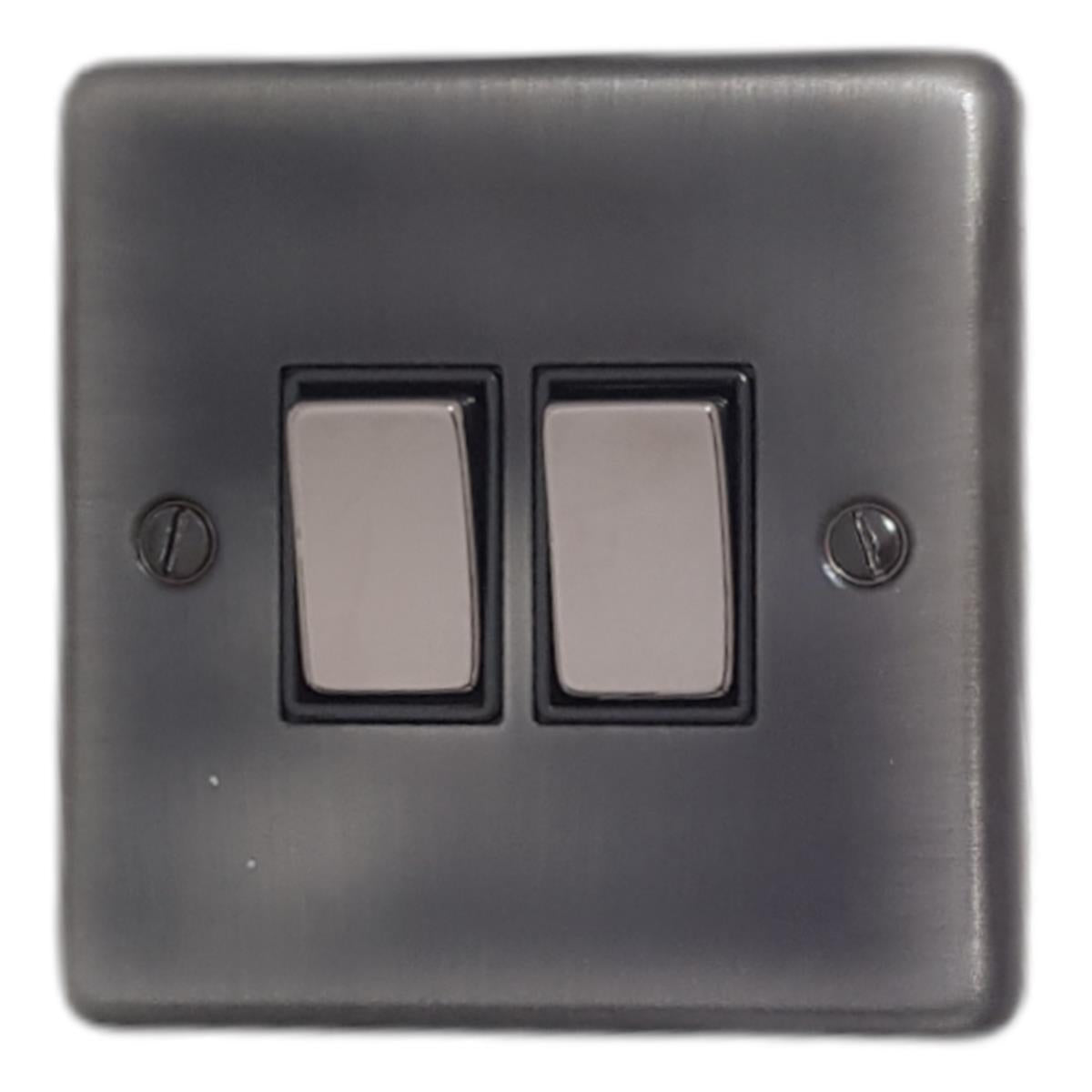 Contour Slate Effect 2 Gang Switch