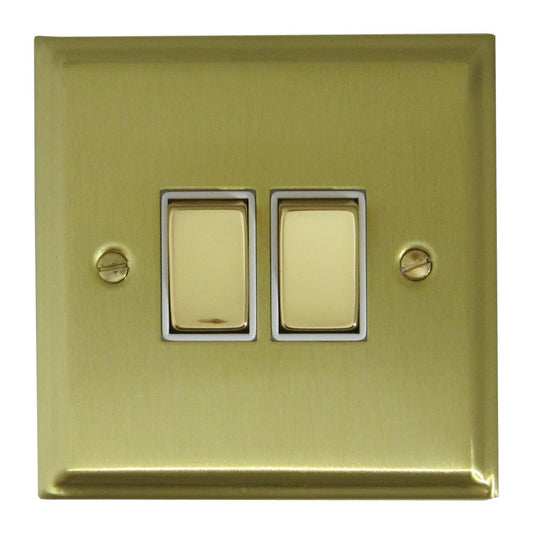 Deco Satin Brass 2 Gang Switch