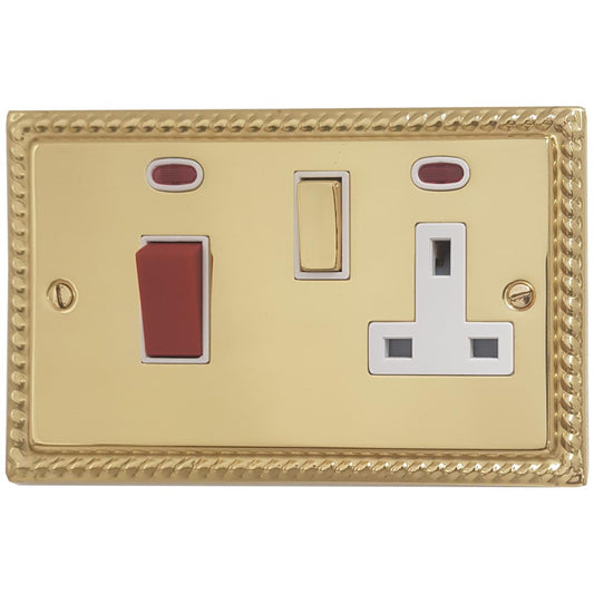 Monarch Polished Brass 45 Amp Switch & 13 A Socket