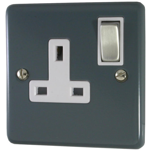 Contour Dark Grey 1 Gang Switched Socket