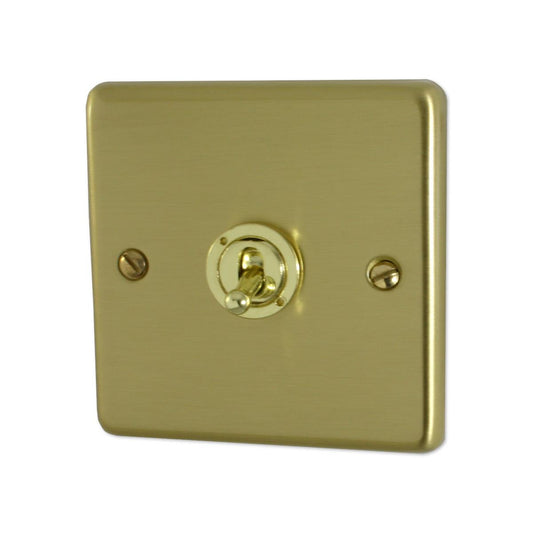 Contour Satin Brass 1 Gang Grid Toggle Plate