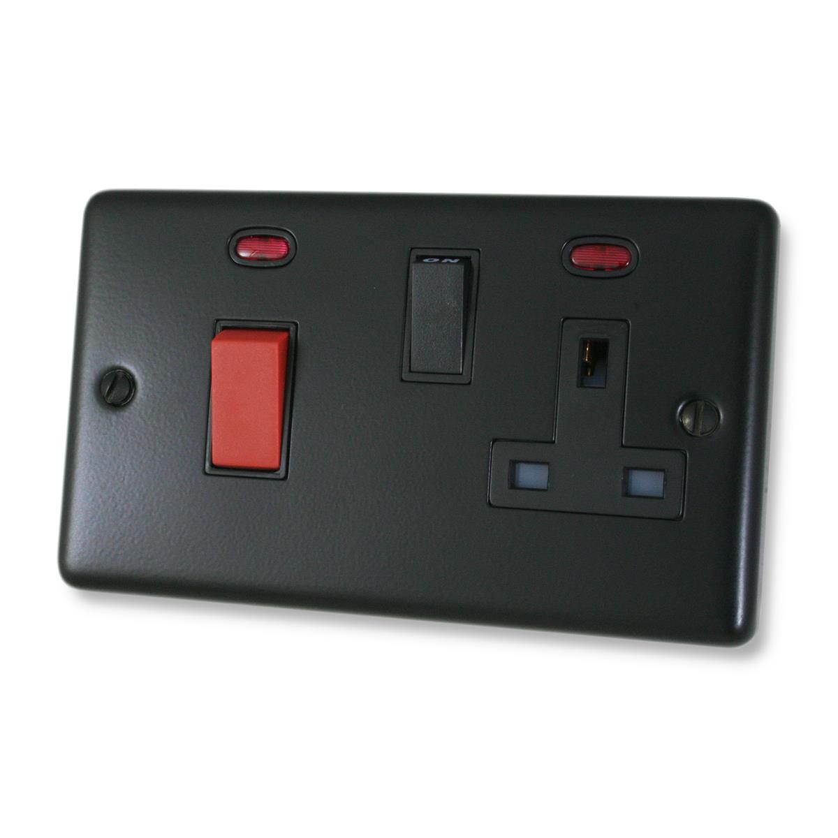 Contour Flat Black Cooker Socket