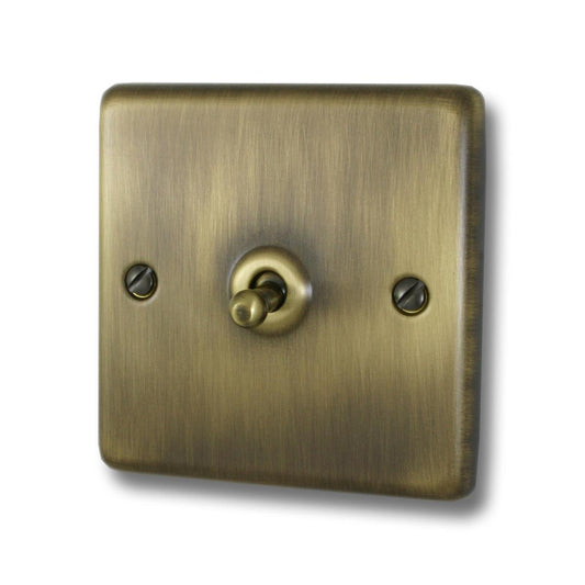 Contour Antique Brass 1 Gang Toggle Switch