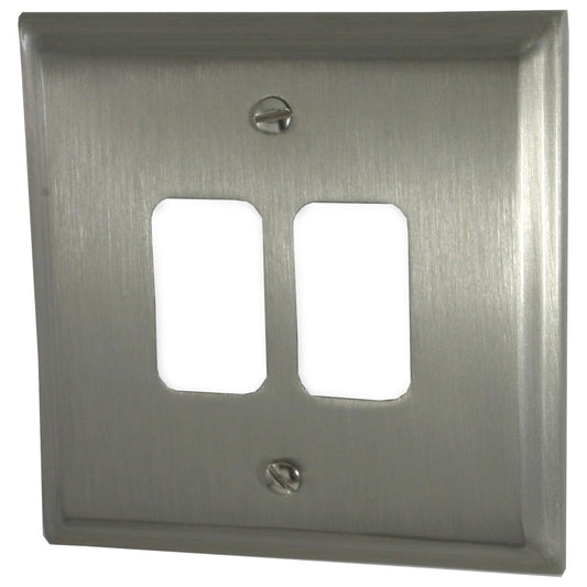 Deco Satin Nickel 2 Gang Grid Plate