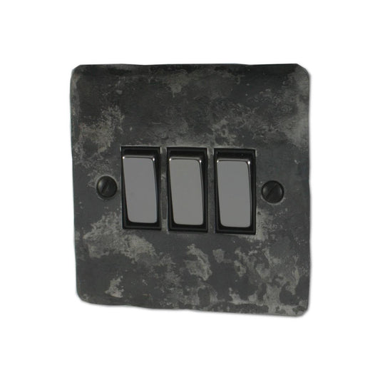 Flat Rustic 3 Gang 2 Way Switch