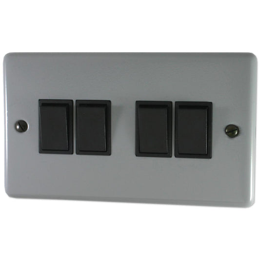 Contour Light Grey 4 Gang 2 Way Switch