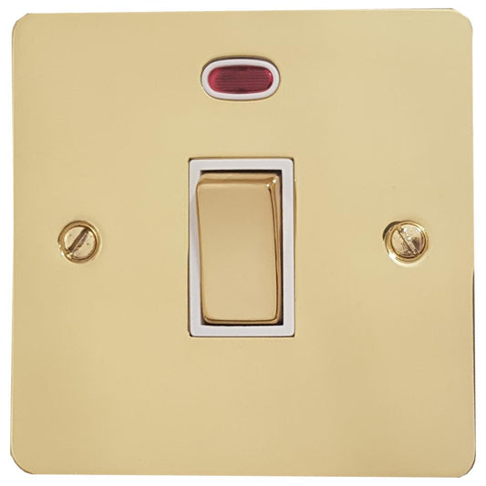 Flat Polished Brass 20 Amp Dp Switch