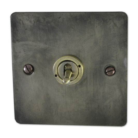 Flat Slate Effect 1 Gang Grid Toggle Plate